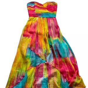 Laundry By Shelli Segal Colorful High Low Skirt